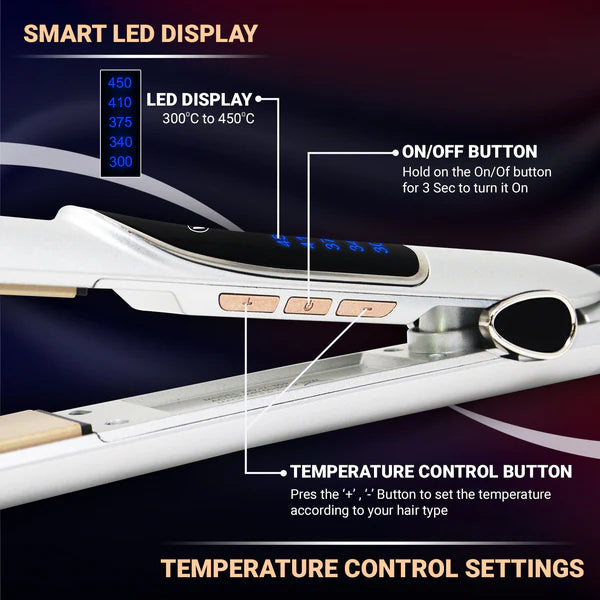 VGR V-509 Professional Hair Straightener With Ceramic Plates Adjustable Temperature For Wome- Silver