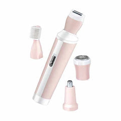 Kemei 4 in1 Women Hair Remover Kit Rechargeable For Body, Nose, Eyebrows, Face