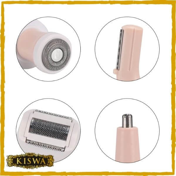 Kemei 4 in1 Women Hair Remover Kit Rechargeable For Body, Nose, Eyebrows, Face