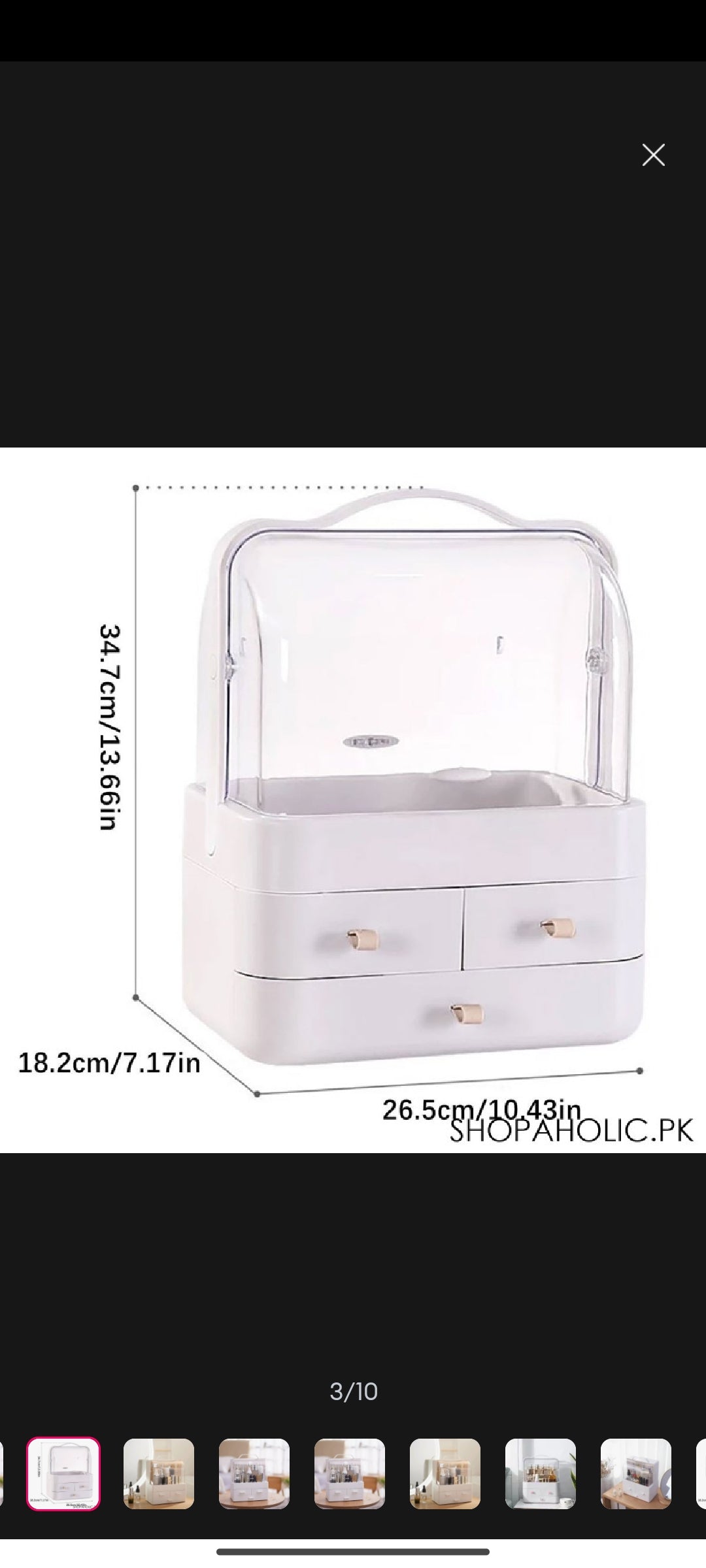 Cosmetic Drawer Transparent Cover Portable Cosmetic Storage Box