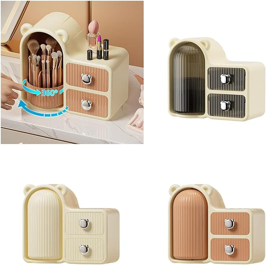 360° Rotating Makeup Holder Organizer Case for Wall Mountable Desktop Home